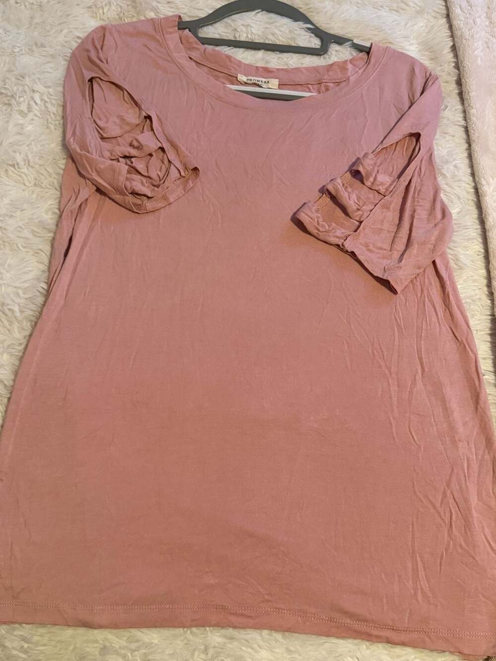 Promesa Cold Shoulder Tunic top blouse Pink